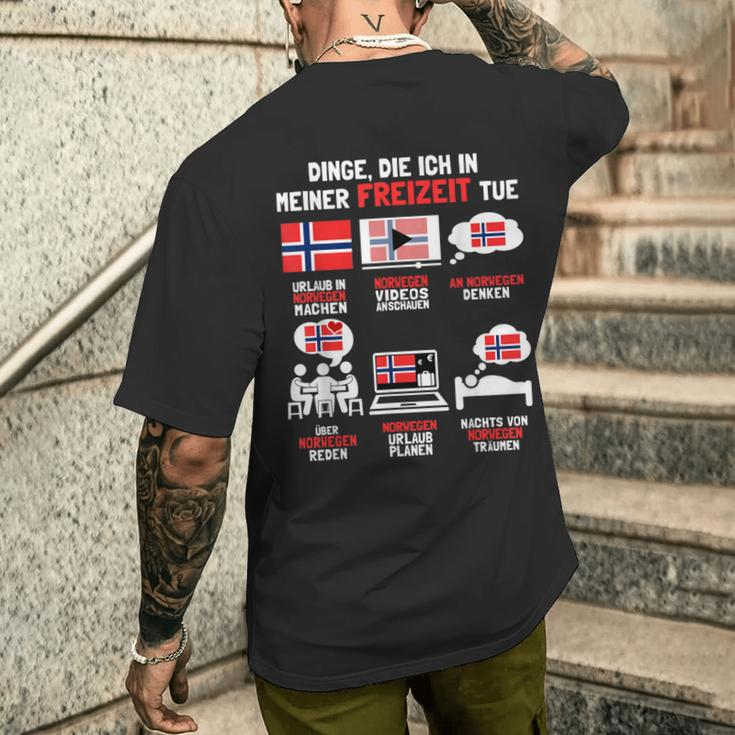 Dinge Die Ich In Meiner Freizeit Tue Norway T-Shirt mit Rückendruck Geschenke für Ihn