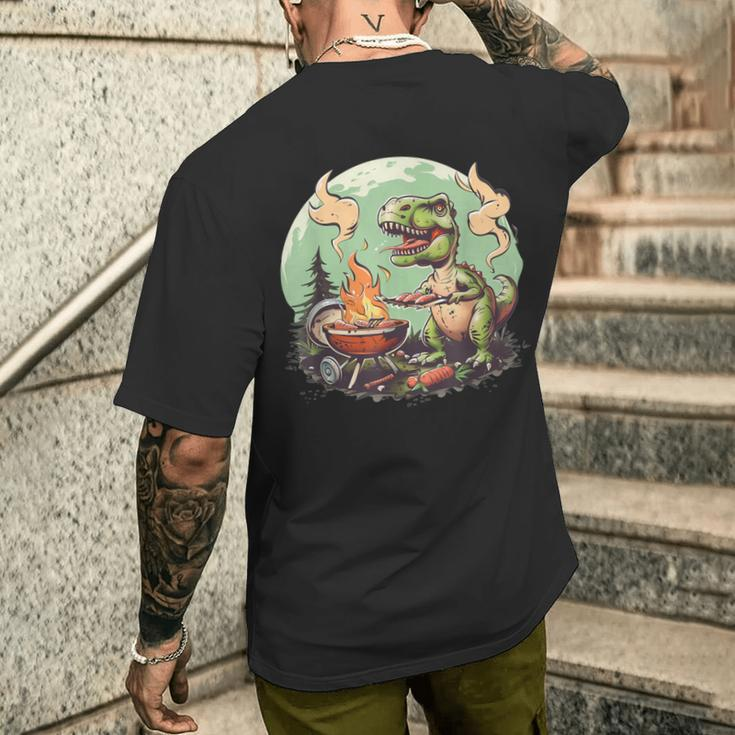 Dinosaurier-Sommergrill Für Freunde Und Familie T-Shirt mit Rückendruck Geschenke für Ihn
