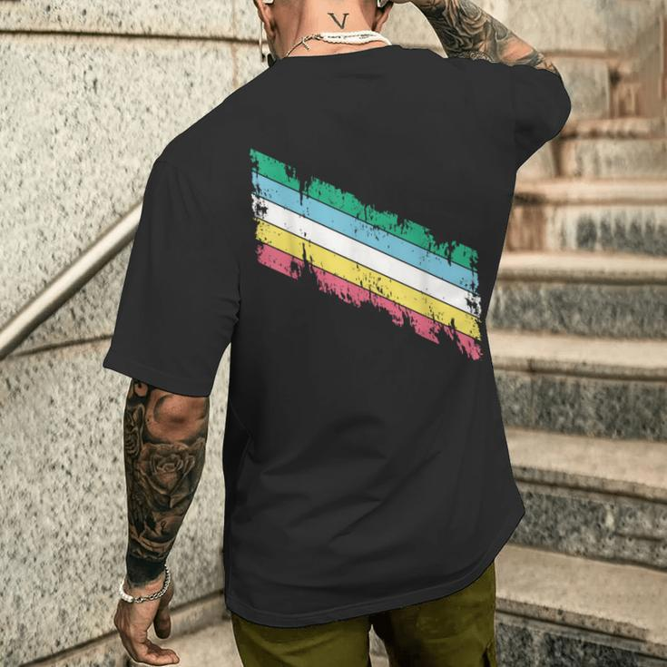 Disability Pride Flag Distressed Vintage Men's T-shirt Back Print Funny Gifts