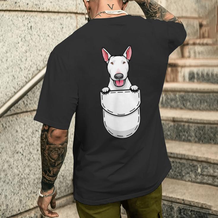 Divertido Bull Terrier En Bolsillo Lindo Bull Terrier Camiseta Camiseta Hombre Estampado Espalda Regalos para él