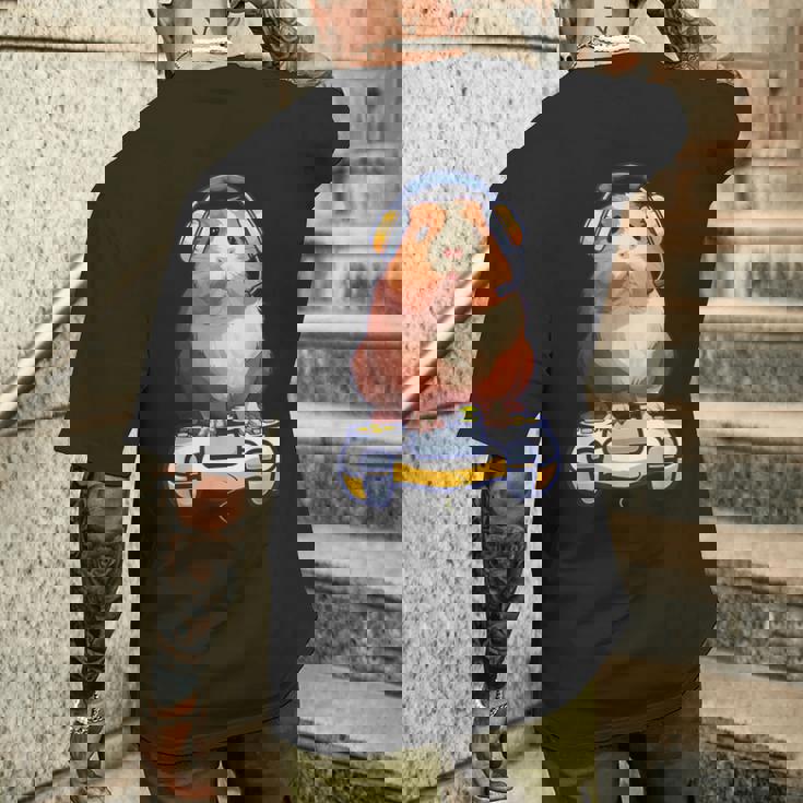 Divertido Conejillo De Indias Y Amante De Losideojuegos Esponjoso Cavy Gamers Camiseta Hombre Estampado Espalda Regalos para él