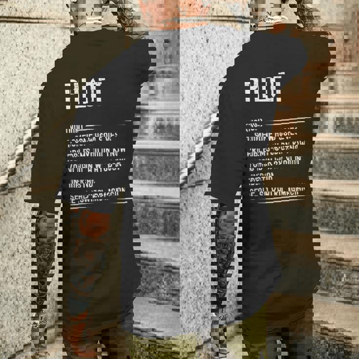 Divertido Título De Trabajo De Pilot Definition Camiseta Hombre Estampado Espalda Regalos para él