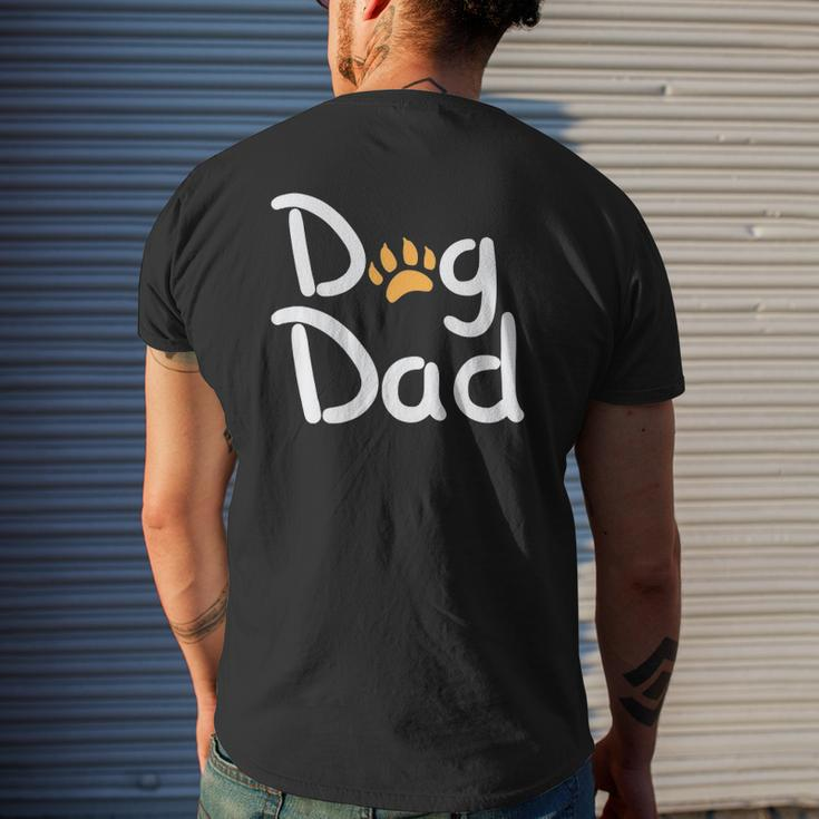 Dog Dad With Paw Print Mens Back Print T-shirt Gifts for Him