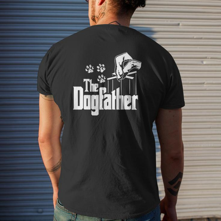 Dog-Father Dad Papa Puppy Paw Print Father's Day Mens Back Print T-shirt Gifts for Him