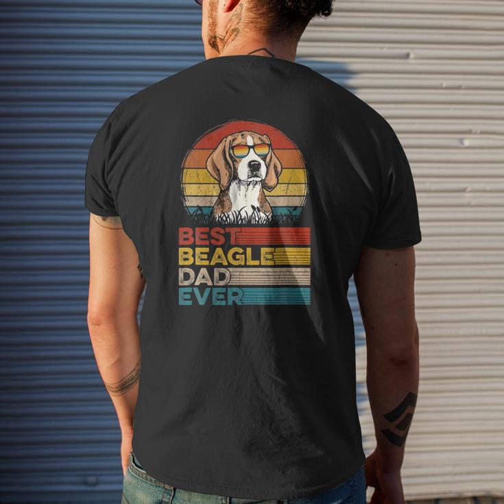 Dog Vintage Best Beagle Dad Ever Fathers Day Puppy Dog Dad Mens Back Print T-shirt Gifts for Him