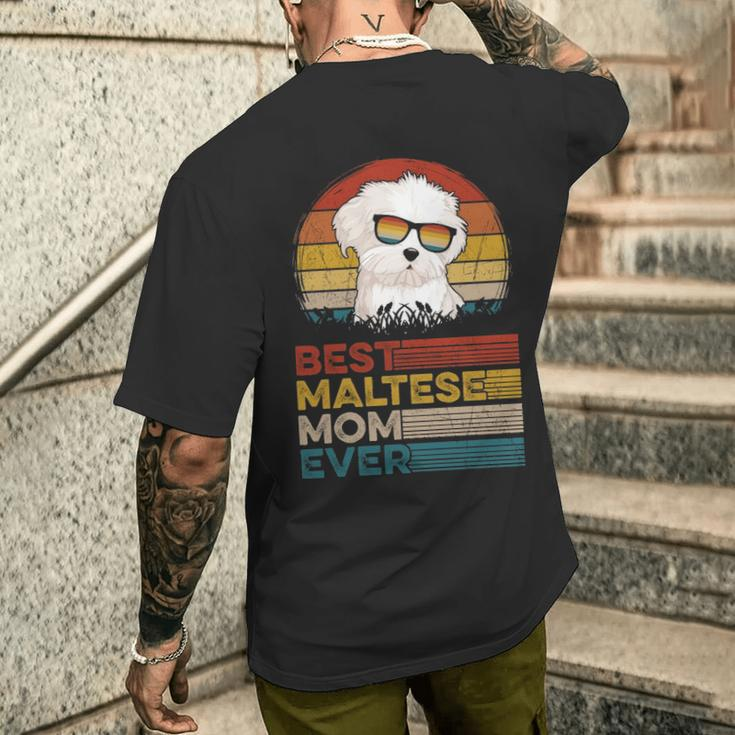 Dog Vintage Best Maltese Mom Ever For Dog Mom Men's T-shirt Back Print Gifts for Him