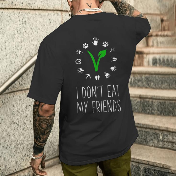 I Don't Eat My Friendsegan T-Shirt mit Rückendruck Geschenke für Ihn