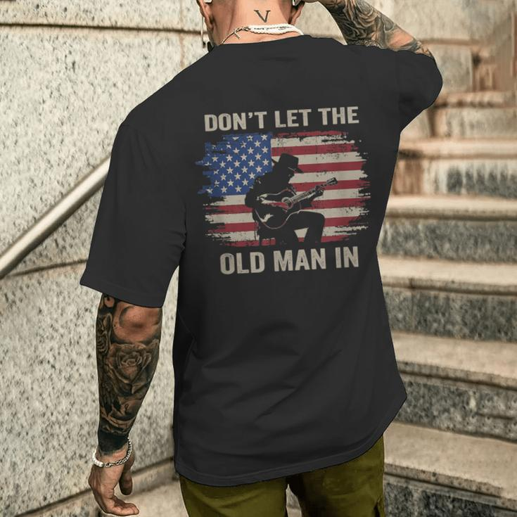 Don't Let The Old Man In Cowboy Us Flag Men's T-shirt Back Print Gifts for Him