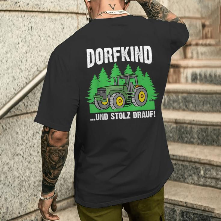 Dorfkind Und Stolz Drauf Farmer Farmer T-Shirt mit Rückendruck Geschenke für Ihn