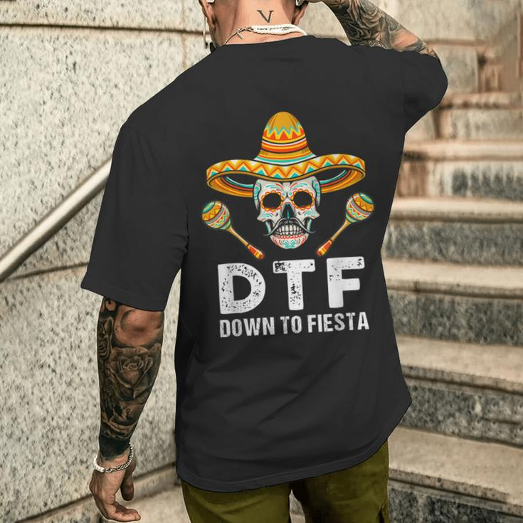 Down To Fiesta Mexican Party Skull Cinco De Mayo Men's T-shirt Back Print Gifts for Him
