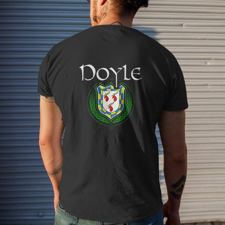 Doyle Surname Irish Last Name Doyle Family Crest Mens Back Print T-shirt Gifts for Him