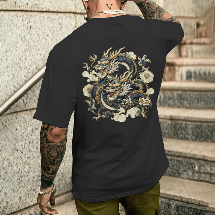 Dragon Aesthetic Japanese Culture Tokyo Inspired Asian Men's T-shirt Back Print Gifts for Him