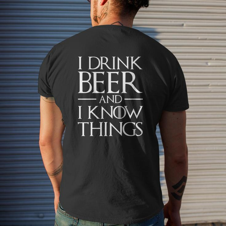 I Drink Beer And I Know Things Mens Back Print T-shirt Gifts for Him