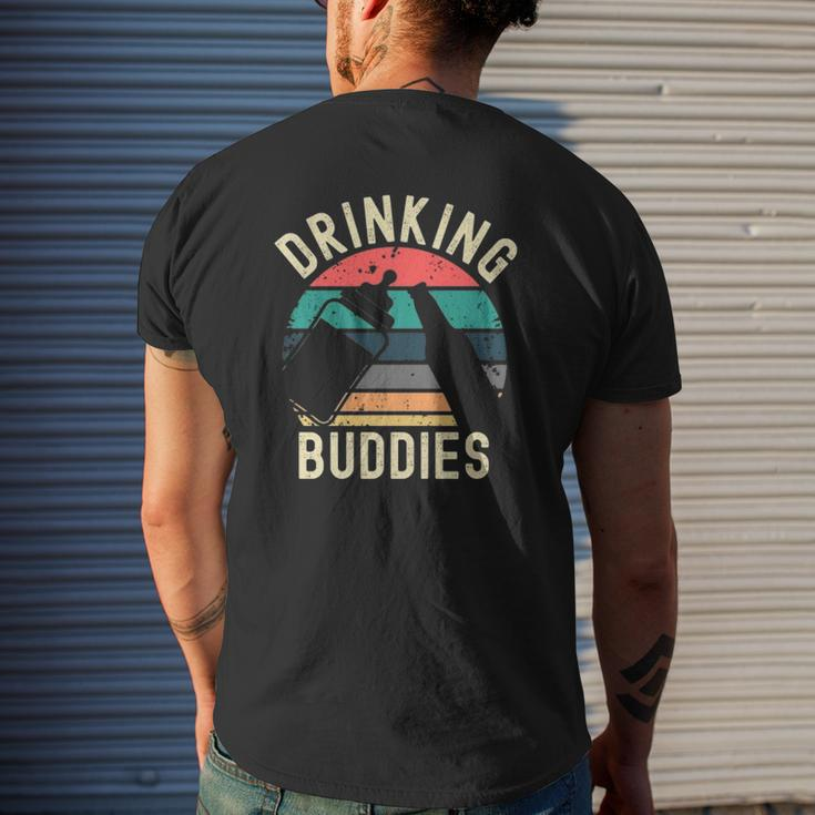 Drinking Buddies Retro Vintage Feeding Bottle Beer Bottle For Dad & Baby Mens Back Print T-shirt Gifts for Him