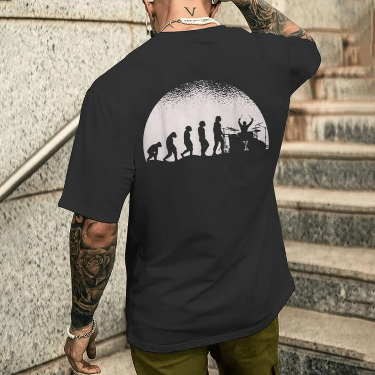 Drum Full Moon Evolution Drum Kit T-Shirt mit Rückendruck Geschenke für Ihn