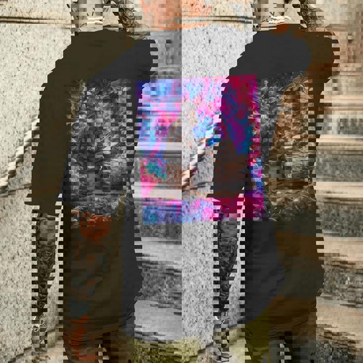 Drumming Tess Für Die Old Man Psychedelic Street Drummers T-Shirt mit Rückendruck Geschenke für Ihn