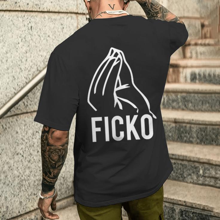 Du Ficko Wage Italian Gesture T-Shirt mit Rückendruck Geschenke für Ihn