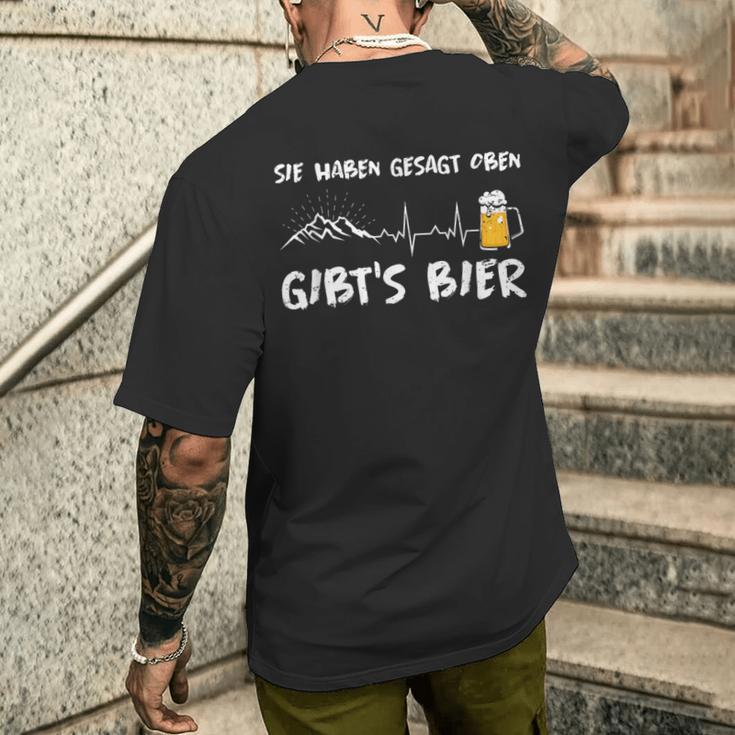 Du Haben Gesagt Oben Gibt's Bier Berge Wander T-Shirt mit Rückendruck Geschenke für Ihn