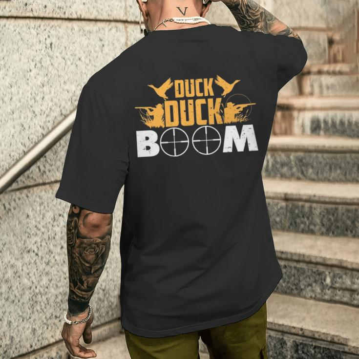 Duck Duck Boom Cool Duck Hunter Hunting Hunt Gif Men's T-shirt Back Print Gifts for Him