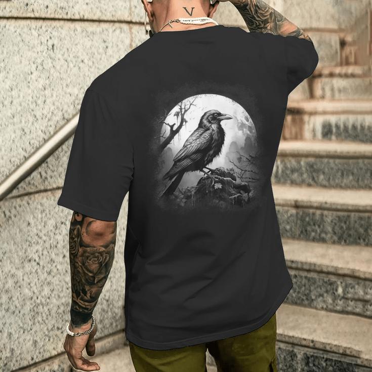 Dunkelheit Da Und Nichts Mehr Der Rabe Edgar Allan Poe Meme T-Shirt mit Rückendruck Geschenke für Ihn