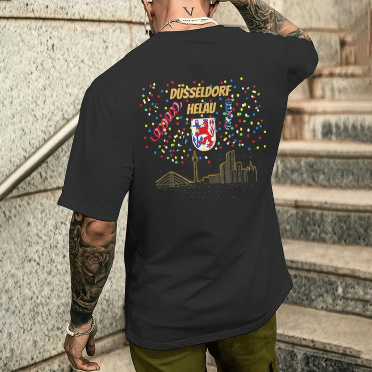 Düsseldorf Helau Cityscape Carnival Party T-Shirt mit Rückendruck Geschenke für Ihn