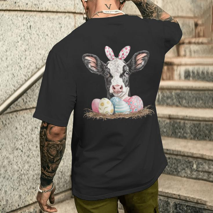 Easter Day Cow Easter Cow Easter Egg Men's T-shirt Back Print Gifts for Him