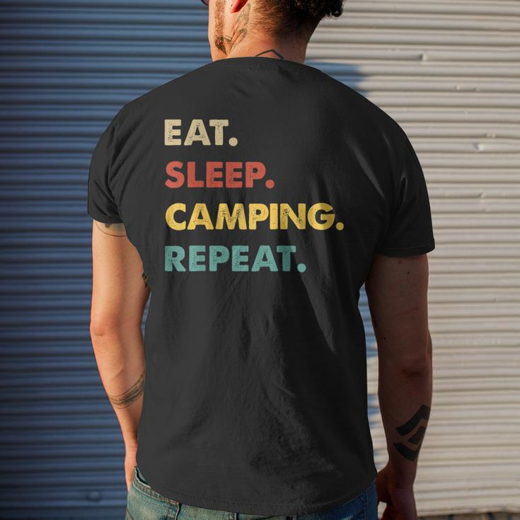 Eat Sleep Camping Repeat Camping Lover Men's T-shirt Back Print Gifts for Him