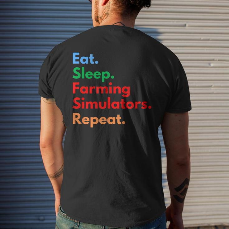 Eat Sleep Farming Simulators Repeat For Farming Lovers Men's T-shirt Back Print Gifts for Him