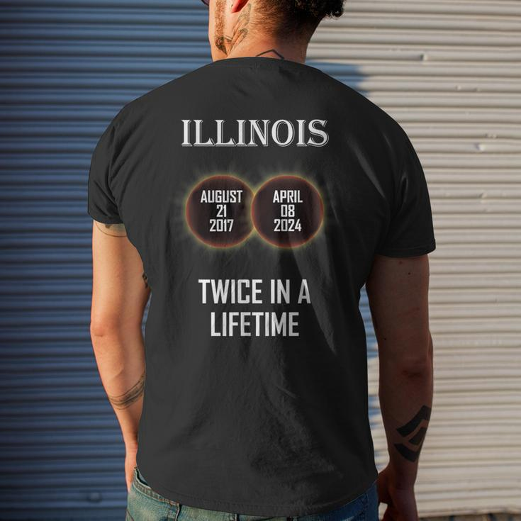 Eclipse 2024 2017 Twice In A Lifetime Illinois Solar Total Men's T-shirt Back Print Gifts for Him