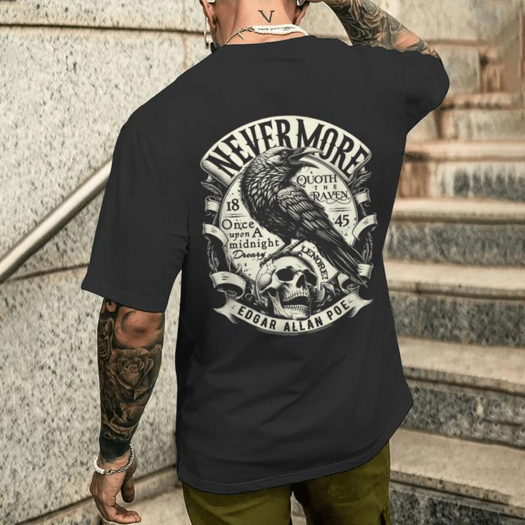 Edgar Allan Poe Nevermore Quoth The Raven Men's T-shirt Back Print Gifts for Him