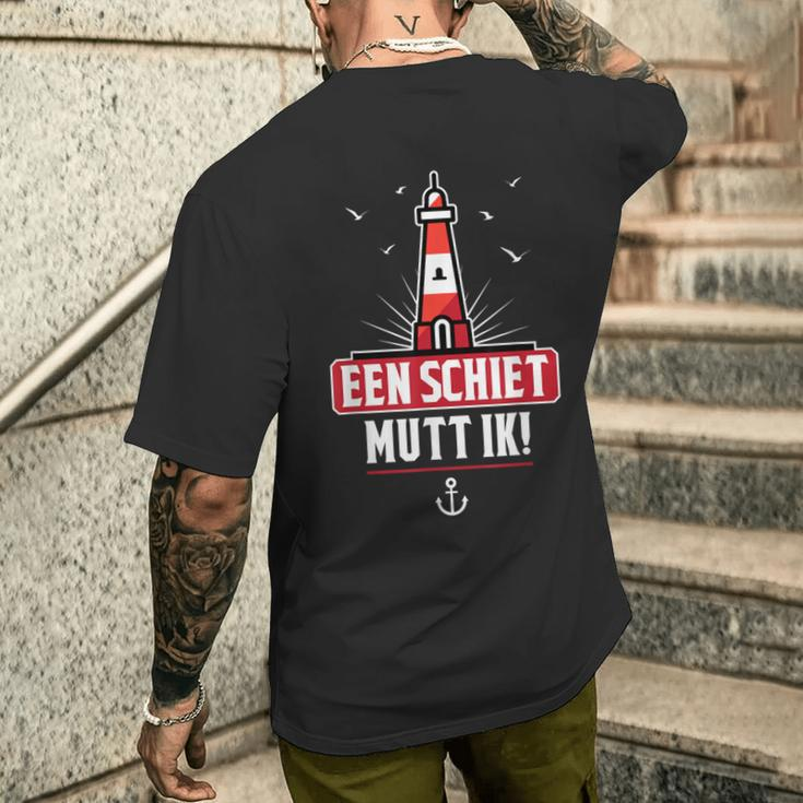 Een Schiet Mutt Ik Norddeutsch Norden Flat German T-Shirt mit Rückendruck Geschenke für Ihn