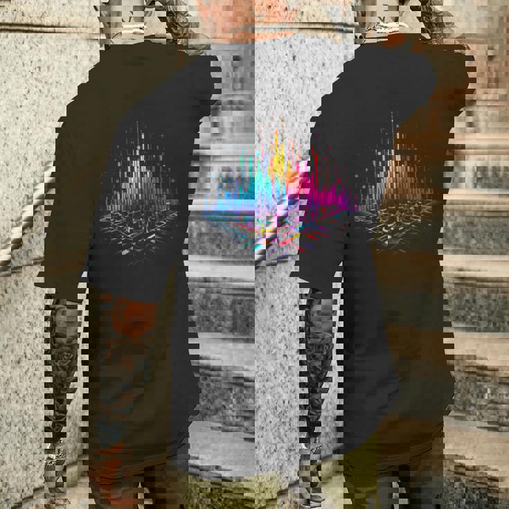 Égaliseur De Musique Colorée Techno Trance T-shirt imprimé au dos Cadeaux pour lui