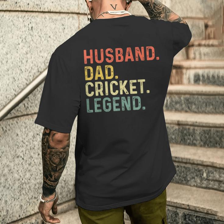 Ehemann Papa Cricket Legend Lustiges Retro Geschenk Für Papa T-Shirt mit Rückendruck Geschenke für Ihn