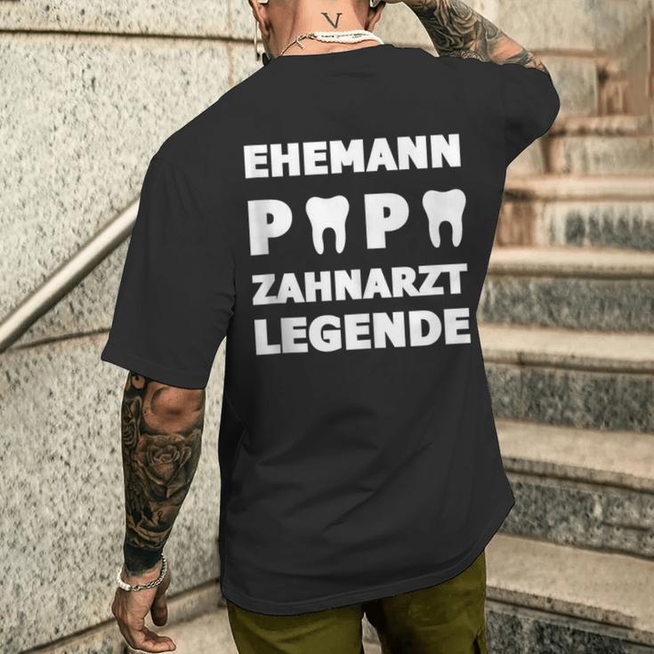 Ehemann Papa Zahnarzt Legende Geschenk Zahn Zähneater T-Shirt mit Rückendruck Geschenke für Ihn