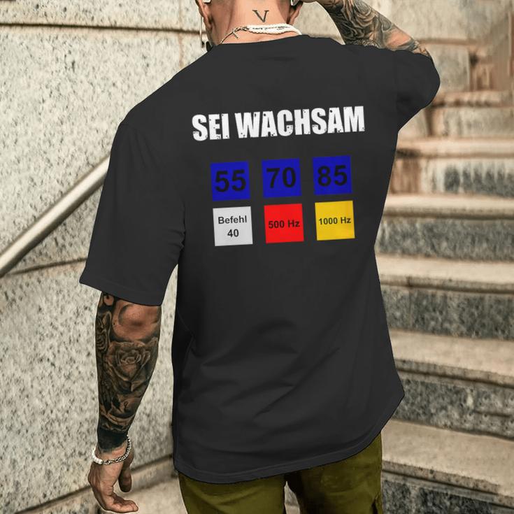 Eisenbahner Lokführer Pzb Sei Wachsam Zugführer Bahn T-Shirt mit Rückendruck Geschenke für Ihn