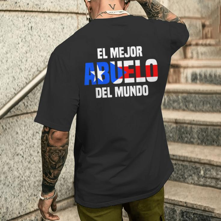 El Mejor Abuelo Del Mundo Abuelo Puerto Rico Flag Men's T-shirt Back Print Funny Gifts