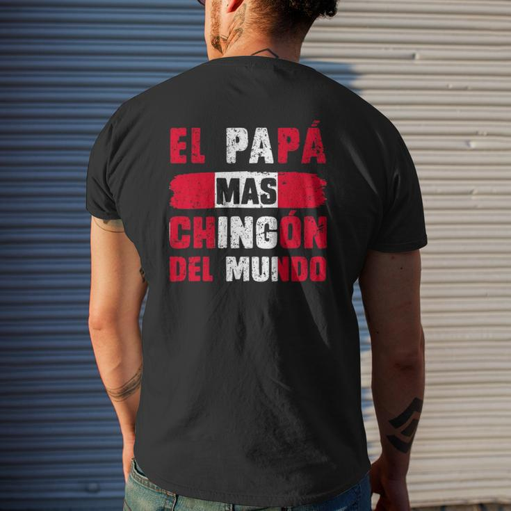 El Papá Mas Chingón Del Mundo Peru Flag Peruvian Dad Mens Back Print T-shirt Gifts for Him