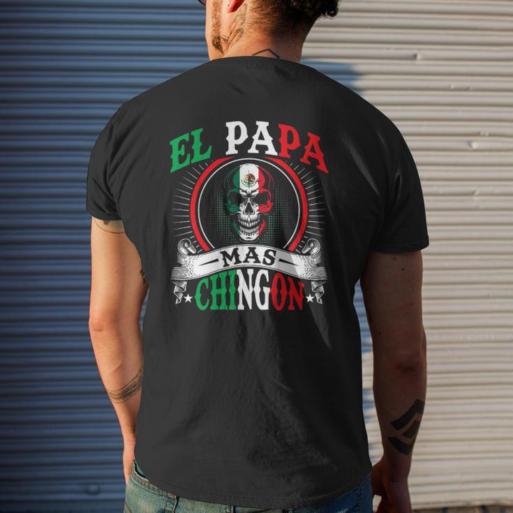 El Papa Mas Chingon Mexican Dad Husband Regalo Flag Mens Back Print T-shirt Gifts for Him