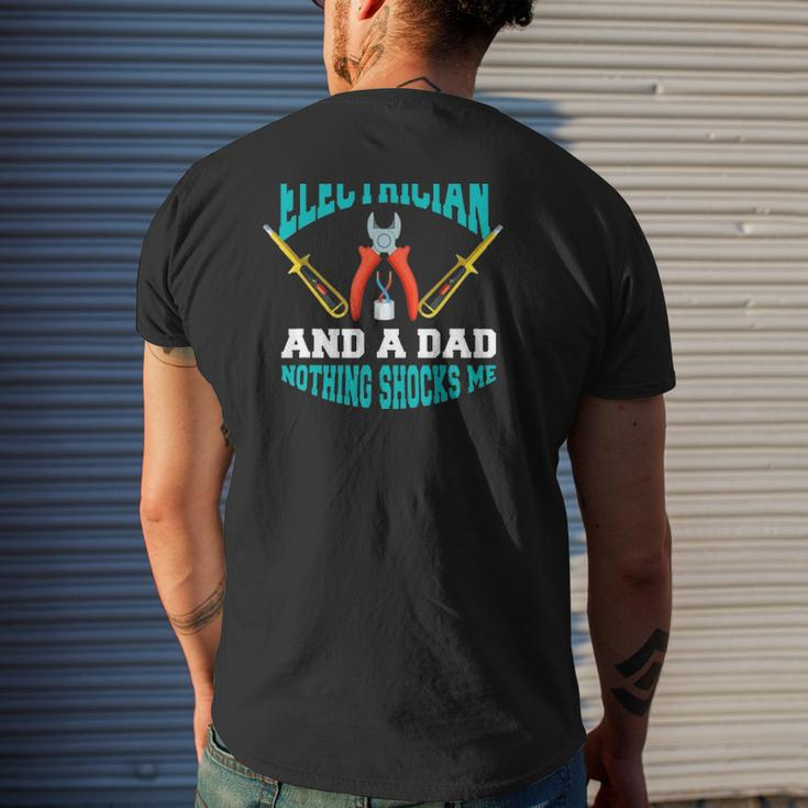 Electrician Dad Screwdriver Pliers Father’S Day Electrician Dad Mens Back Print T-shirt Gifts for Him