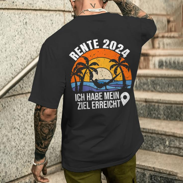 Endlich Rentner Sie Haben Ihr Ziel Erreicht Rente 2024 T-Shirt mit Rückendruck Geschenke für Ihn