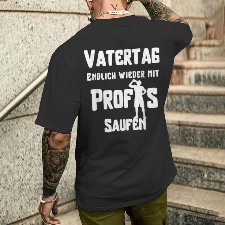 Endlich Wieder Mit Profis Saufen Alcohol Handcart T-Shirt mit Rückendruck Geschenke für Ihn