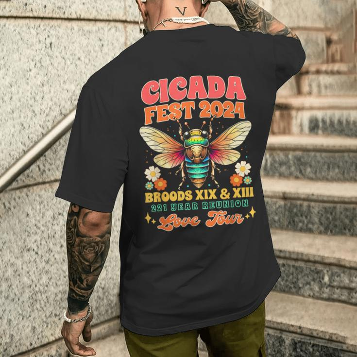 Entomology Cicada Lover Cicada Fest 2024 Broods Xix & Xiii Men's T-shirt Back Print Gifts for Him