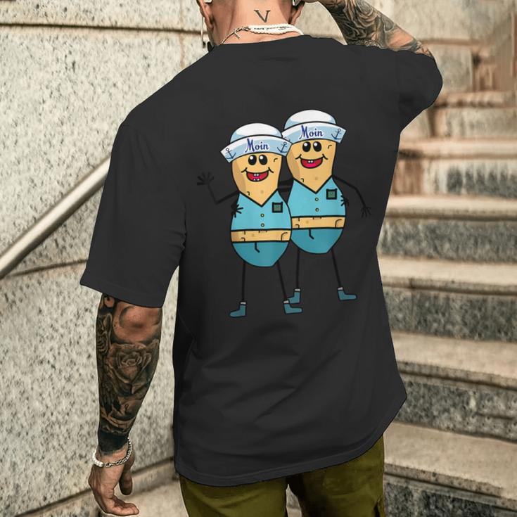 Erdnüsse Matrosen Jungs Schiff Küste Seemänner Seefahrer T-Shirt mit Rückendruck Geschenke für Ihn