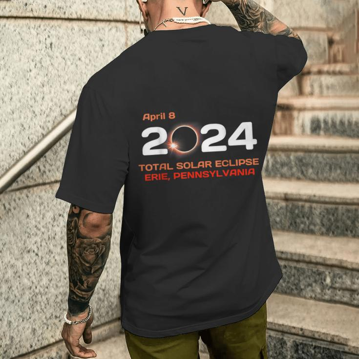 Erie Pennsylvania April 8 2024 Solar Eclipse Pa Men's T-shirt Back Print Gifts for Him