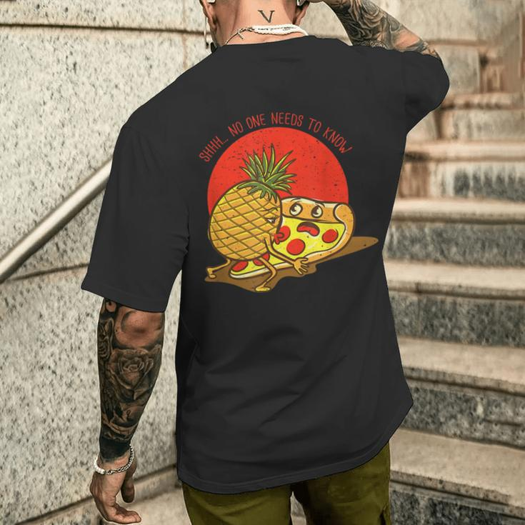 Es Muss Kein Wissen Pizza & Pineapple Hawaii Essen T-Shirt mit Rückendruck Geschenke für Ihn