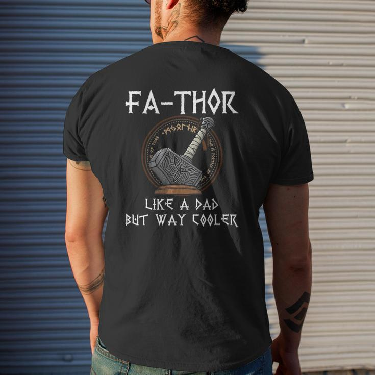 Fa-Thor Fathers Day Fathers Day dad Father Mens Back Print T-shirt Gifts for Him