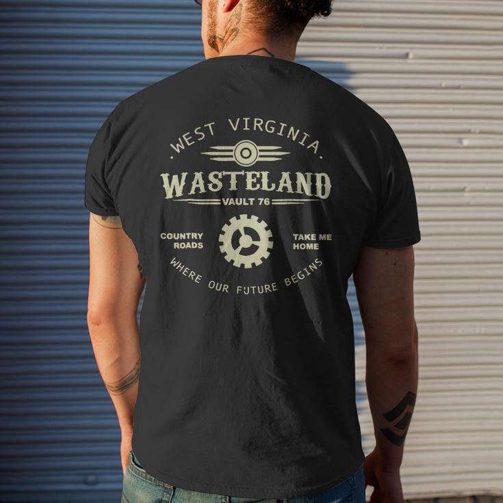 Fall Out 76 West Virginia Wasteland Country Roads Mens Back Print T-shirt Gifts for Him