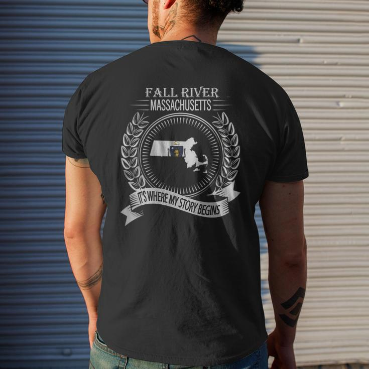 Fall River Massachusetts It's Where My Story Begins Mens Back Print T-shirt Gifts for Him