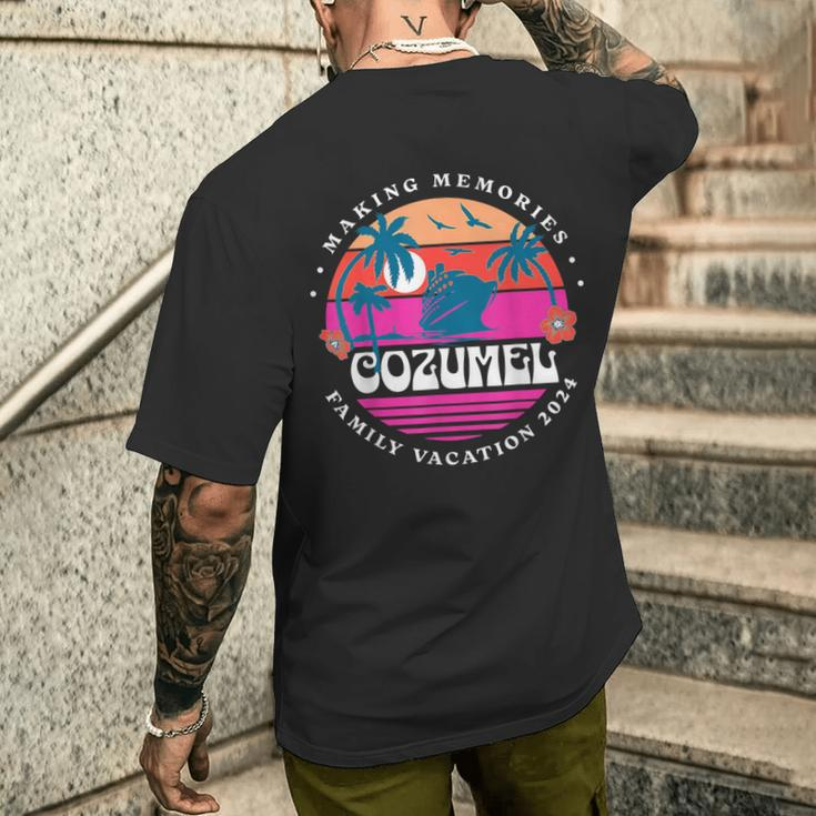 Family Cruise Cozumel Vacay 2024 Souvenir Matching Cruising Men's T-shirt Back Print Gifts for Him