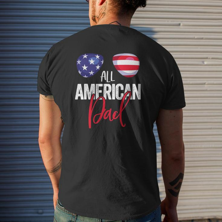 Family Matching 4Th Of July Men Dad American Flag Mens Back Print T-shirt Gifts for Him